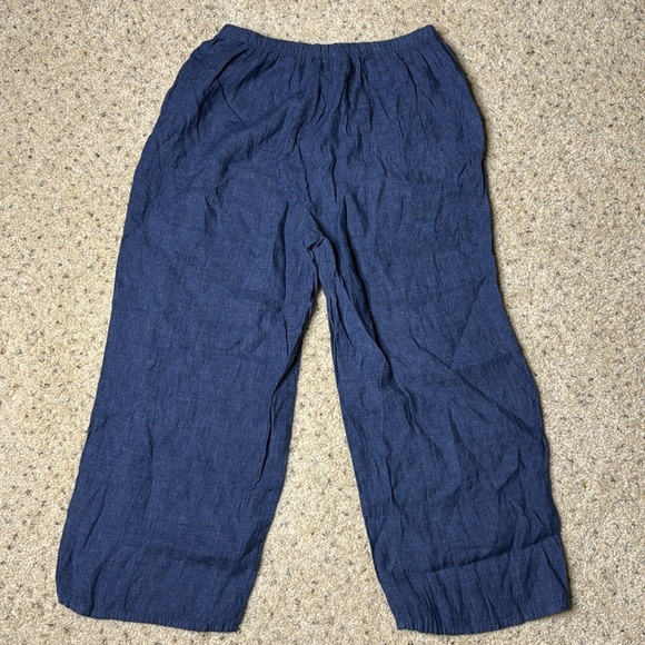 Flax Sociable Flood Wide Leg Linen Large with pockets pants - Picture 3 of 7